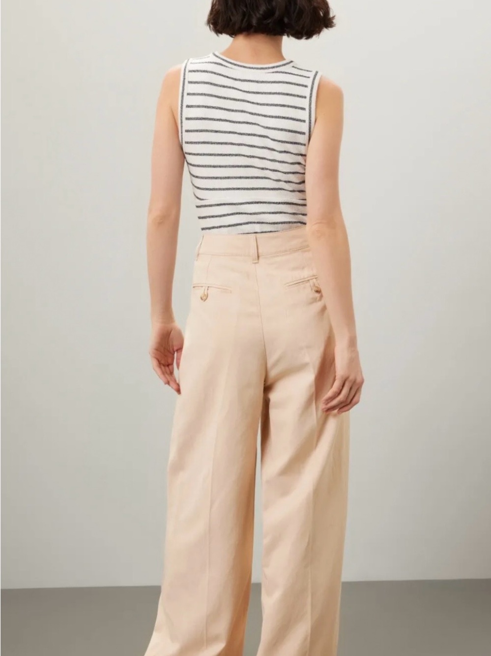 Madewell Cream Wide-Leg Pleated Trousers - Picture 5 of 6